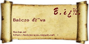 Balczo Éva névjegykártya